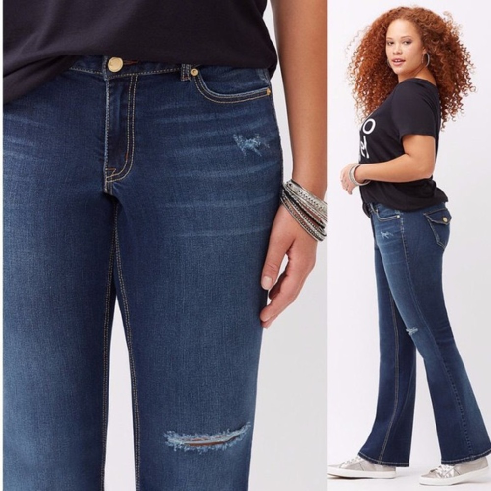 Lane Bryant plus Size Destructed Bootcut Jeans